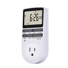 Pack Of 2 Digital Plug-in Timer Socket Lcd Display 10 Programmable Switching Programs 24 Hours