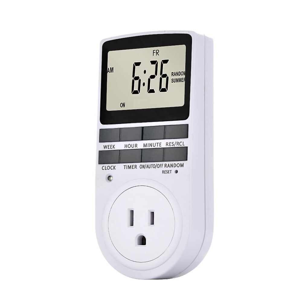 Pack Of 2 Digital Plug-in Timer Socket Lcd Display 10 Programmable Switching Programs 24 Hours
