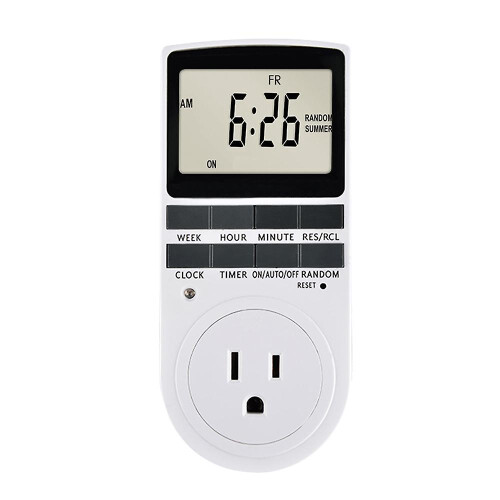 Pack Of 2 Digital Plug-in Timer Socket Lcd Display 10 Programmable Switching Programs 24 Hours 2