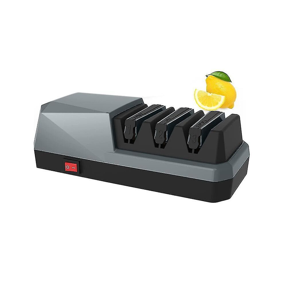 Electric Knife Sharpener- Knife Sharpeners, 3 Electric Knife Sharpener, 3-, Eu Plug Super High Quality And Safe Grey