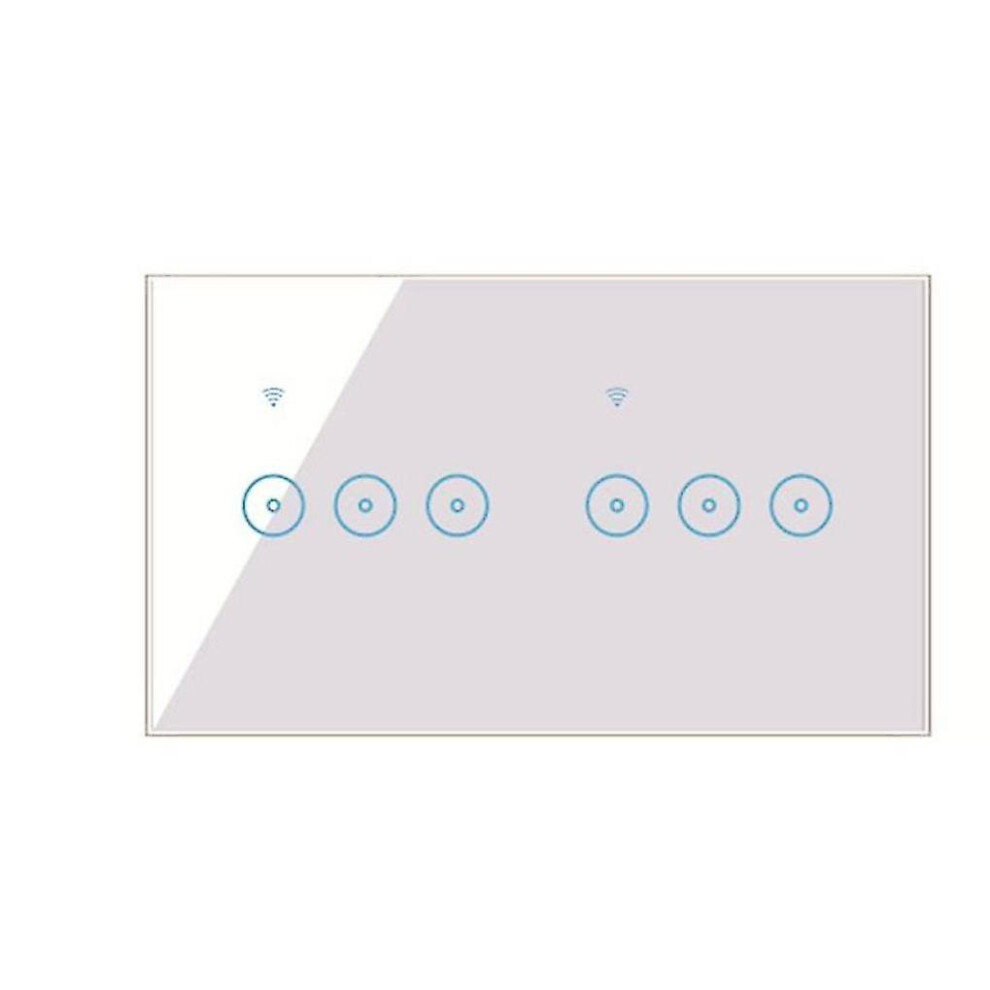 Wifi Smart Wall Light Switch 10a Glass Touch Panel Wireless Interuptor 6 Gang Wireless Remote Contr