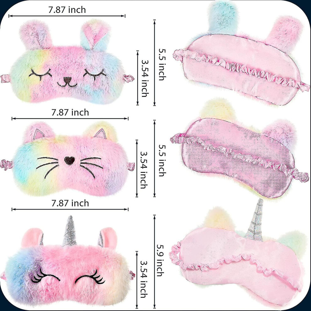 Unicorn Sleep Mask Rainbow Eye Mask Plush Eye Cover Bunny Blindfold Cat Sleep Eye Cover Soft Funny Sleeping Eye Shade Unicorn Sleeping Masks For Girls