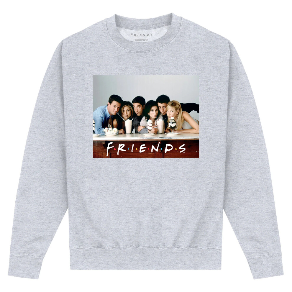 (L, Heather Grey) Friends Unisex Adult Sundays Sweatshirt