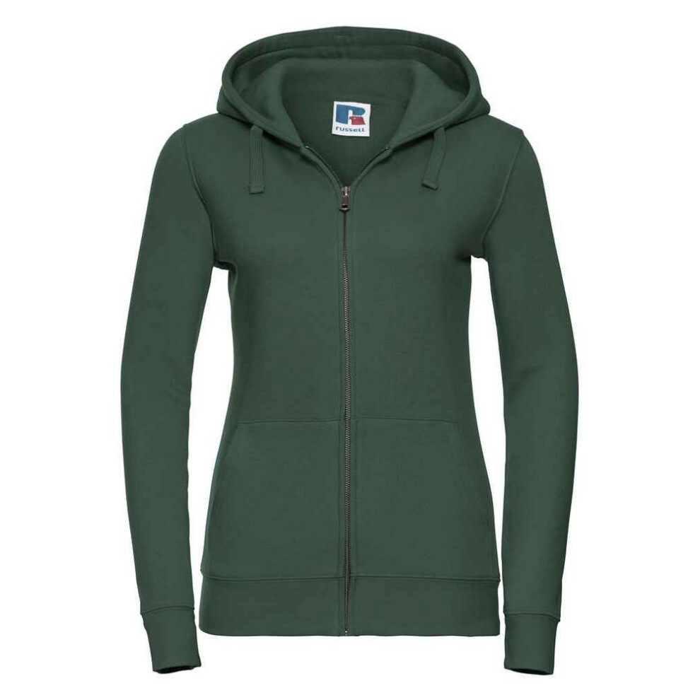 (L, Bottle Green) Russell Womens/Ladies Authentic Full Zip Hoodie