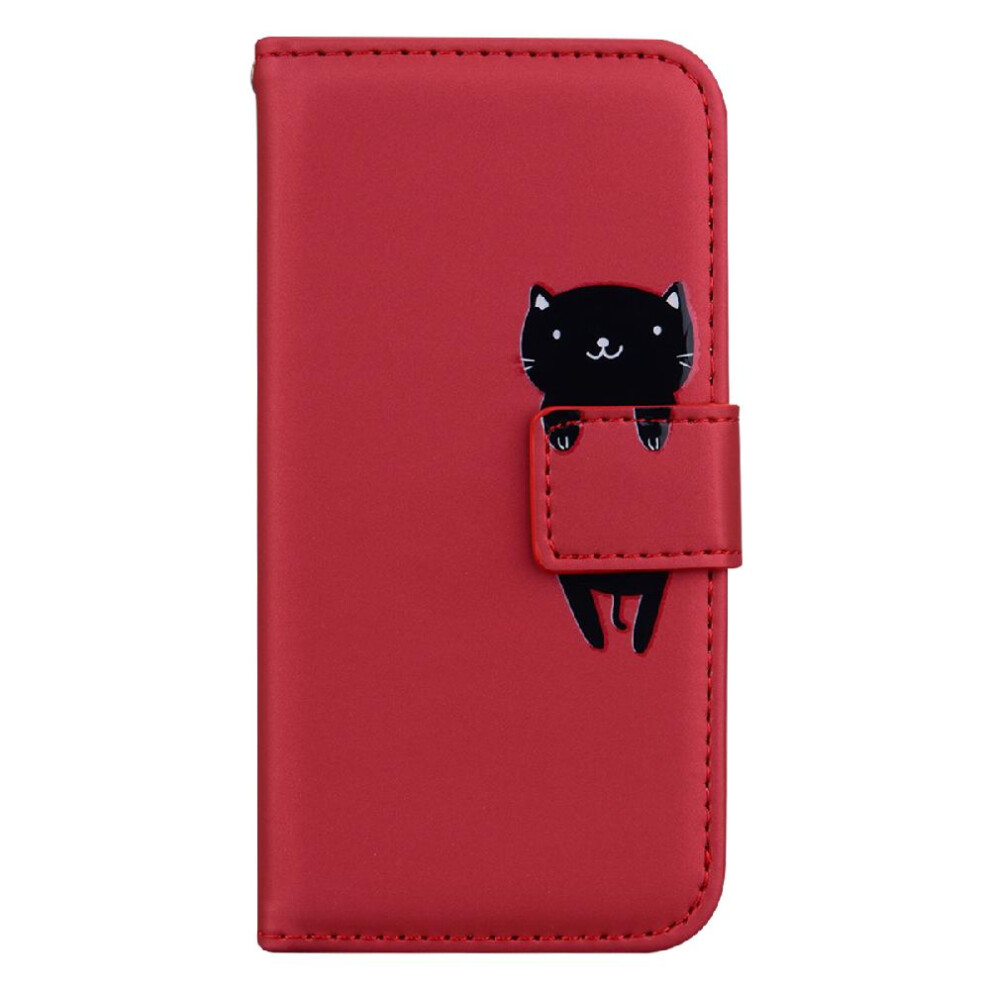 (Red) Flip Case For Xiaomi Mi Note10 Simple Business Wallet Shockproof Flip Cover Leather Case Red 764762667351