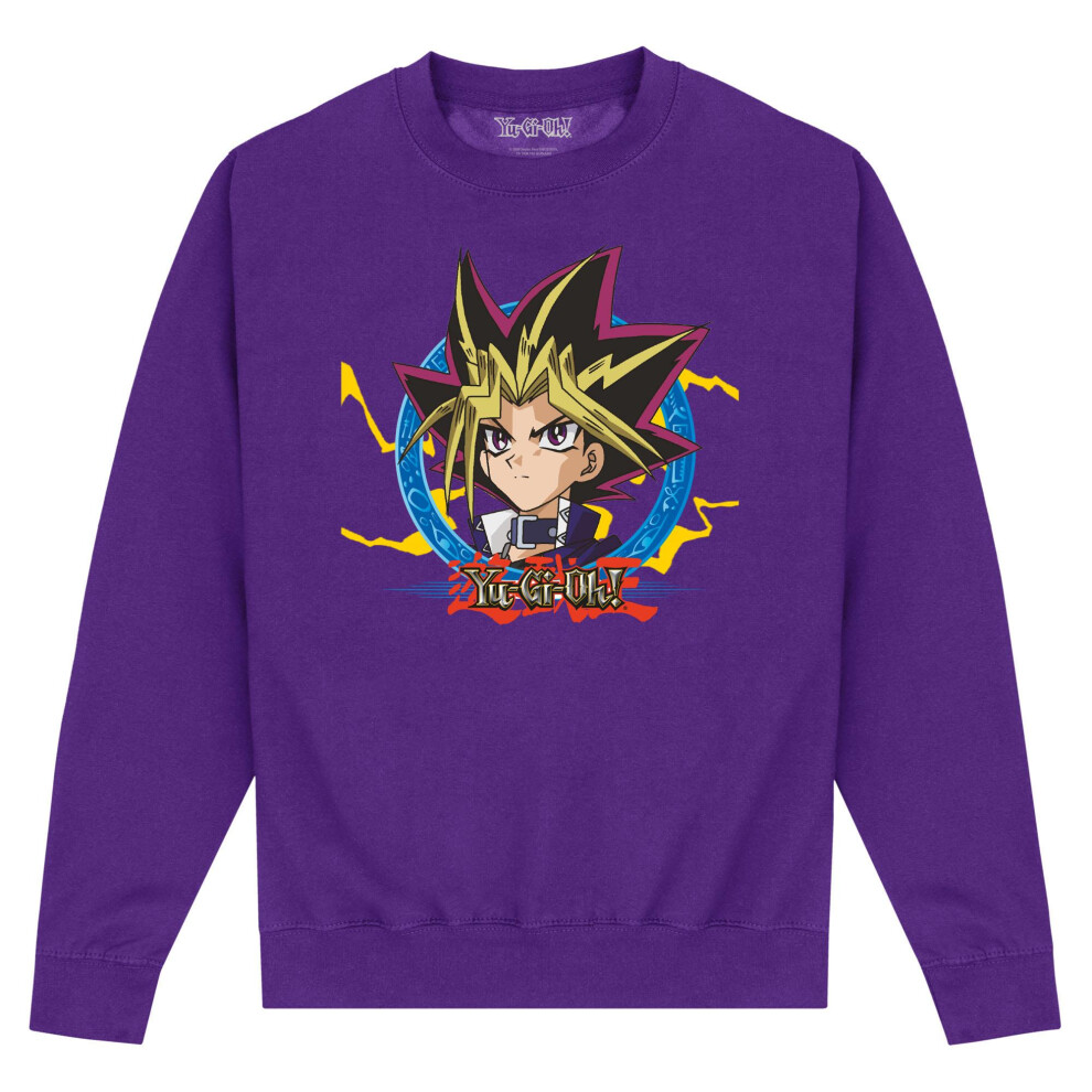 (L, Purple) Yu-Gi-Oh! Unisex Adult Yami Yugi Sweatshirt