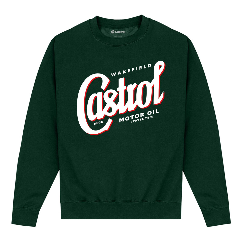 (XXL, Dark Green) Castrol Unisex Adult Registered Logo Sweatshirt