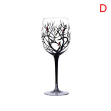 (D) Four Seasons Trees Wine Glasses Goblet Creative Printed Glass Cup For Wine Beer