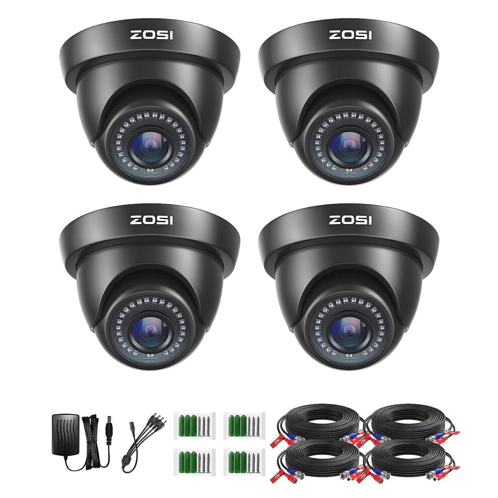 ZOSI 4PCS Security CCTV Camera 1080P Outdoor Dome 80ft IR Night Vision