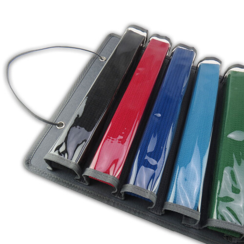 STANDARD CLOTH FABRIC FOLDABLE WALL MOUNTED BELT DISPLAY - GREY 1