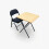 Folding Exam Table with Black Fabric Chair Set 1