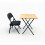 Folding Exam Table with Black Fabric Chair Set 2