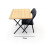 Folding Exam Table with Black Fabric Chair Set 3