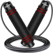 Blukar Skipping Rope Speed Jump Rope Tangle-free Adjustable Rope w/ Rapid Ball Bearings & Soft Foam Handle for Workouts Fat Burning Exercises Boxing