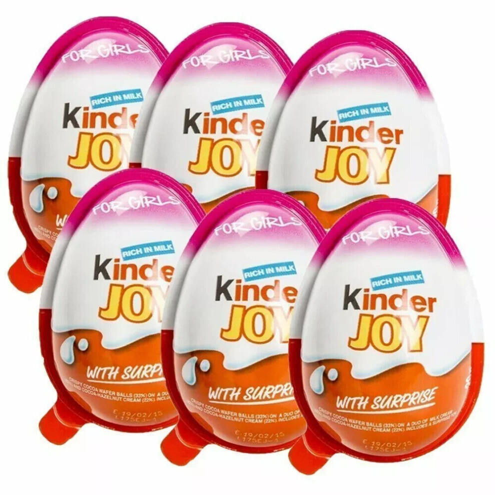 Kinder Joy Chocolate Egg For Girls( Pack Of 6)