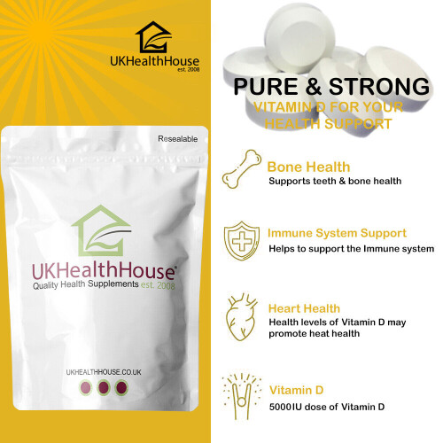 Vitamin D3 5000IU x 360 Tablets Immune Health 2