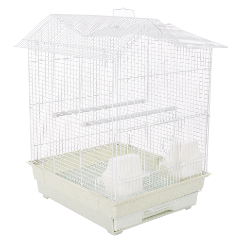 KCT KCT Santiago Plus Exotic Portable Bird Cage Small - White