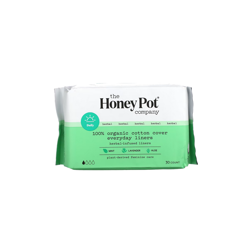 The Honey Pot Company, Organic Herbal-Infused Pantiliners, 30 Count