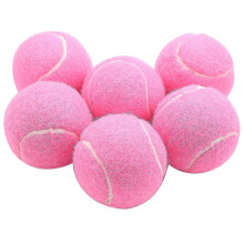 6pcs Pack Pink Tennis Balls Wear-resistant Elastic Balls 66mm Ladies Beginners Practice Tennis Ball Cy