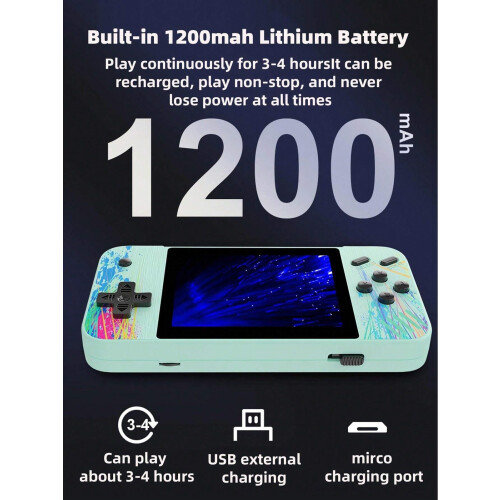 (Green) 800-in-1 Retro Nostalgic Handheld Game Console 2