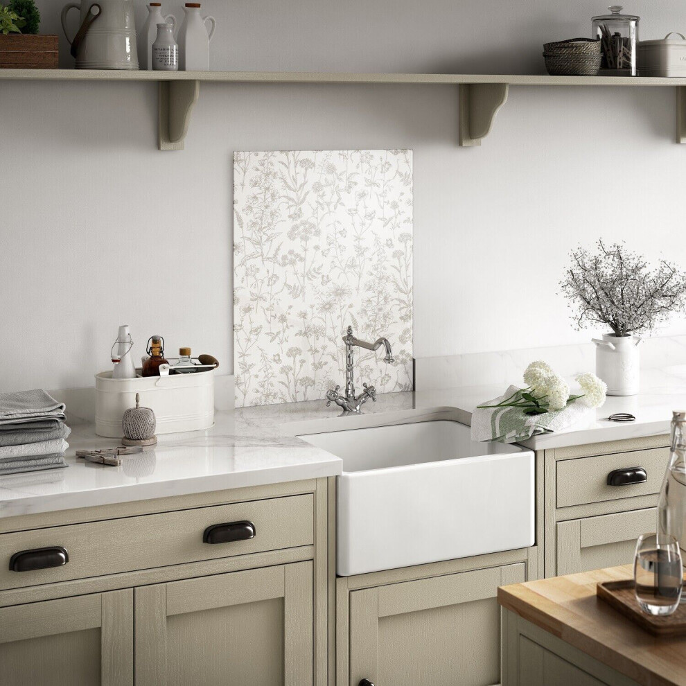 Laura Ashley Lisette White Splashback 600 x 750mm