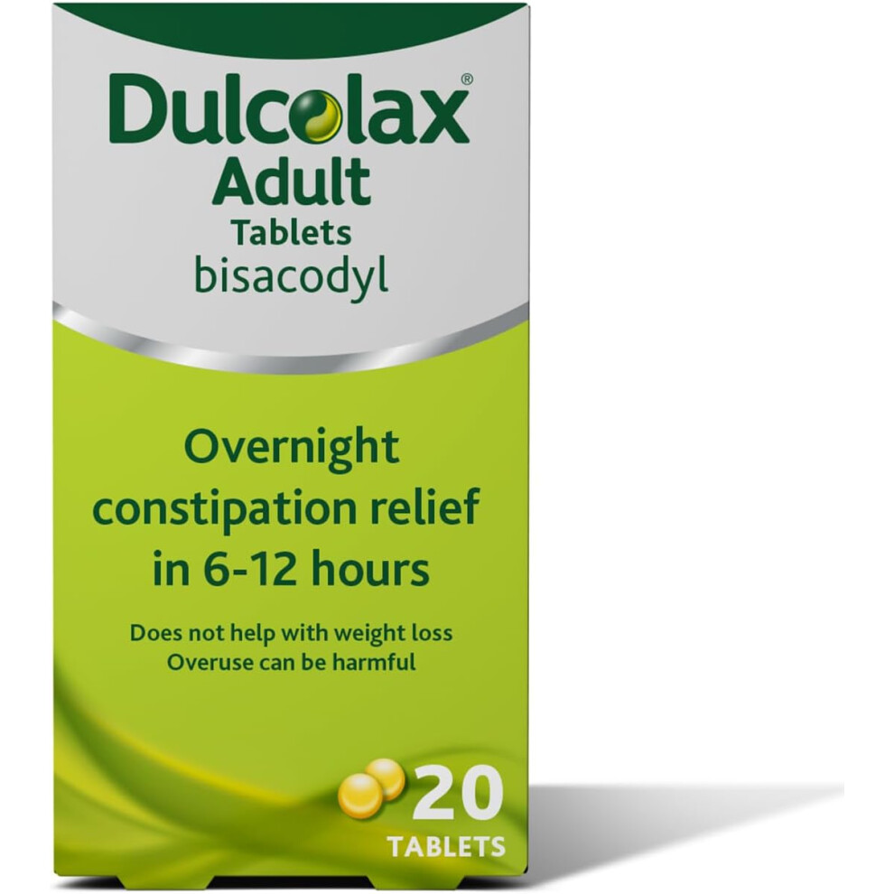 Dulcolax Adult 5 Mg Gastro Resistant Tablets Overnight Relief From Occasional Constipation In 6 And 12 Hours Laxative Tablets 20 Count Pack Of 1