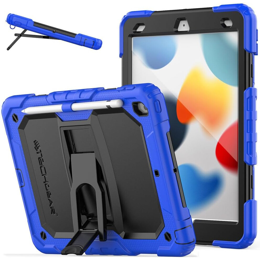 [ArmourSHIELD Case] Full Body Tough Rugged Case with Folding Stand & Screen Protector For Apple iPad 10.2" 2021/2020/2019 [9th/8th/7th Generation]