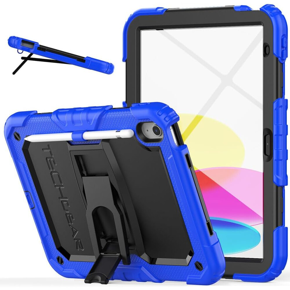 [ArmourSHIELD Case] Full Body Tough Rugged Case with Folding Stand & Screen Protector For Apple iPad 10 2022 / iPad 10th Generation 10.9"