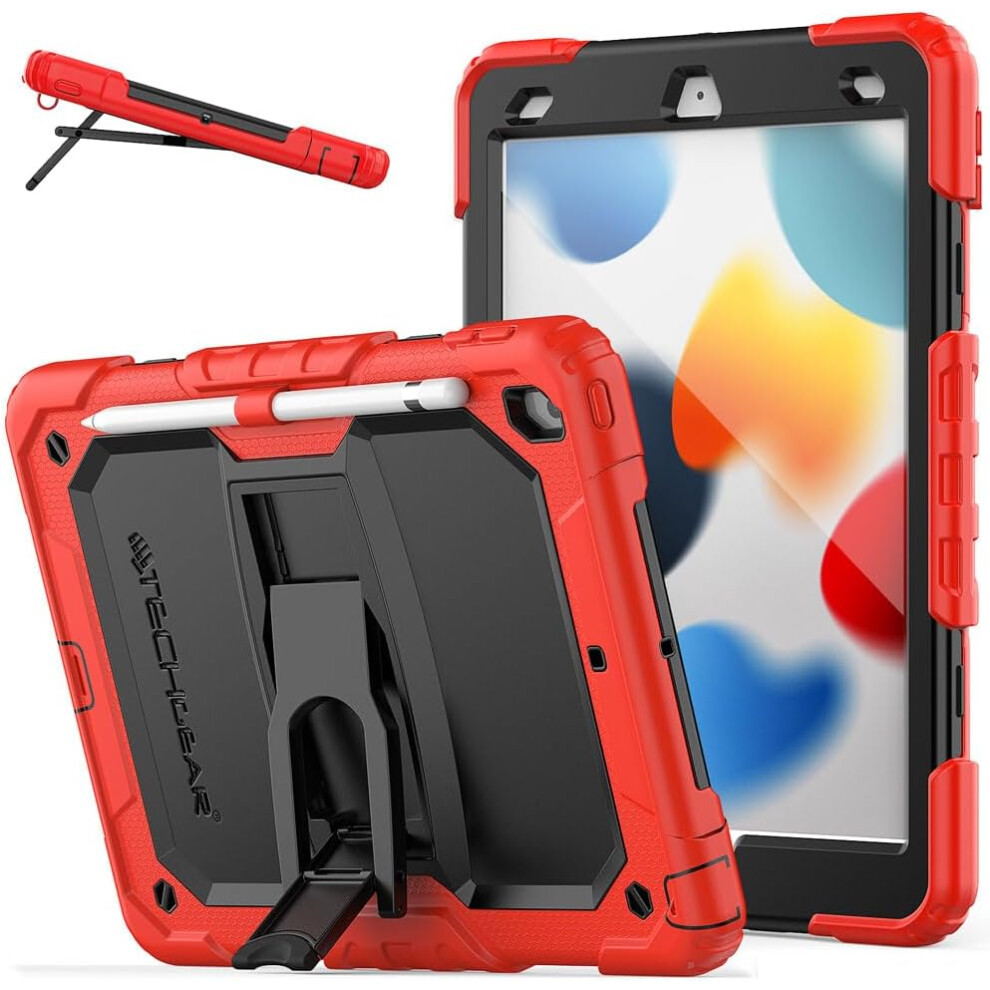 [ArmourSHIELD Case] Full Body Tough Rugged Case with Folding Stand & Screen Protector For Apple iPad 10.2" 2021/2020/2019 [9th/8th/7th Generation]