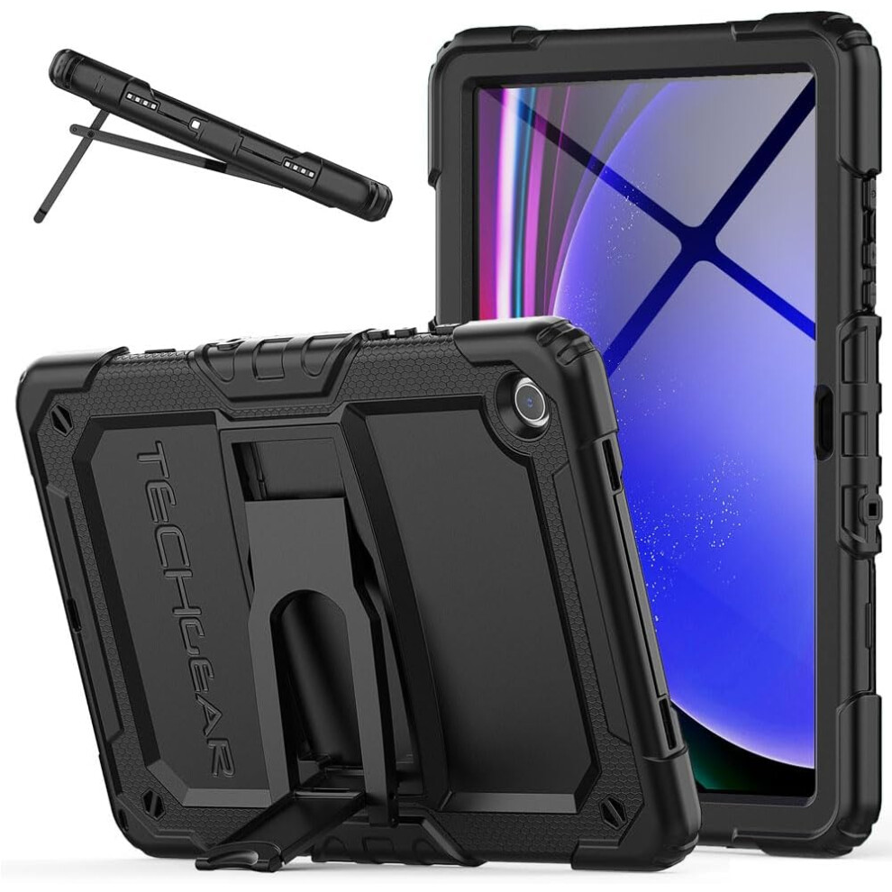 [ArmourSHIELD Case] Full Body Tough Rugged Case with Folding Stand & Screen Protector For Samsung Galaxy Tab A9 Plus 11" 2023 (SM-X210 / SM-X215)