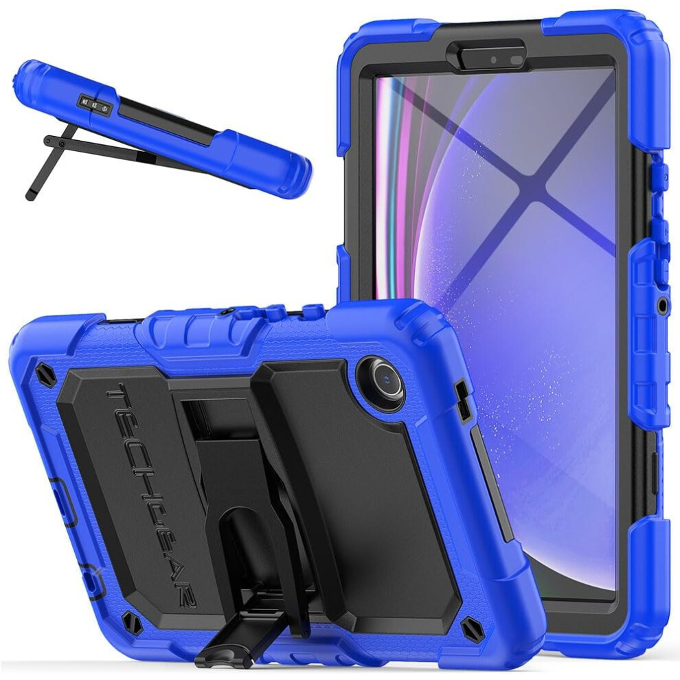 Techgear [Armourshield Case] Full Body Tough Rugged Case With Folding Stand & Screen Protector For Samsung Galaxy Tab A9 8.7" (Sm-X110 / Sm-X115)