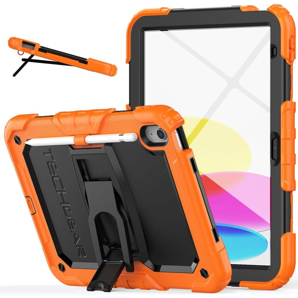 [ArmourSHIELD Case] Full Body Tough Rugged Case with Folding Stand & Screen Protector For Apple iPad 10 2022 / iPad 10th Generation 10.9"