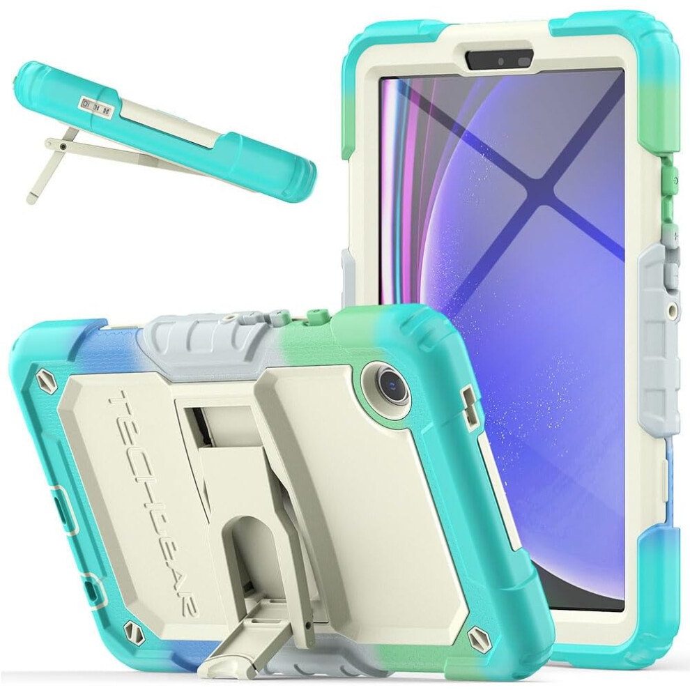 Techgear [Armourshield Case] Full Body Tough Rugged Case With Folding Stand & Screen Protector For Samsung Galaxy Tab A9 8.7" (Sm-X110 / Sm-X115)