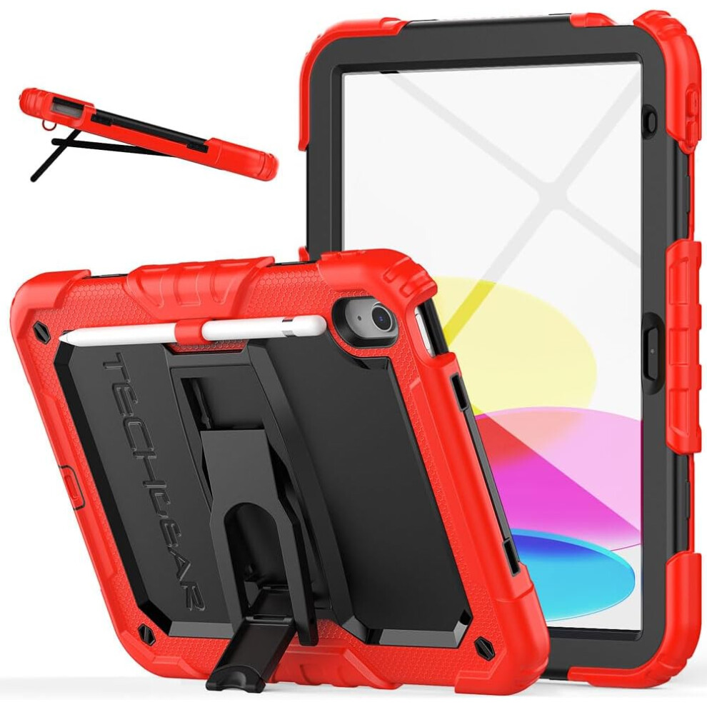 Techgear [Armourshield Case] Full Body Tough Rugged Case With Folding Stand & Screen Protector For Apple Ipad 10 2022 / Ipad 10Th Generation 10.9"
