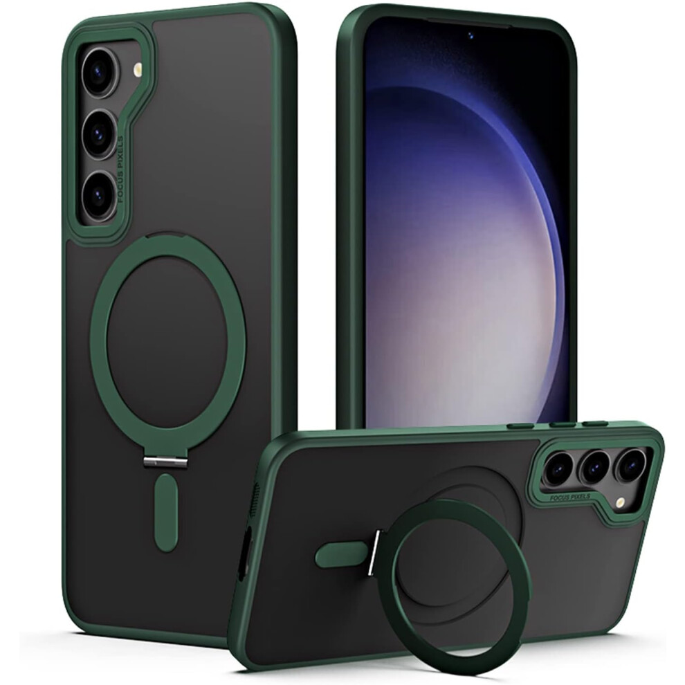 Techgear [Fusion Armour Ring] Premium Tough Protective Magnetic Ring Kickstand Case, Magsafe Case For Samsung Galaxy S24 5G