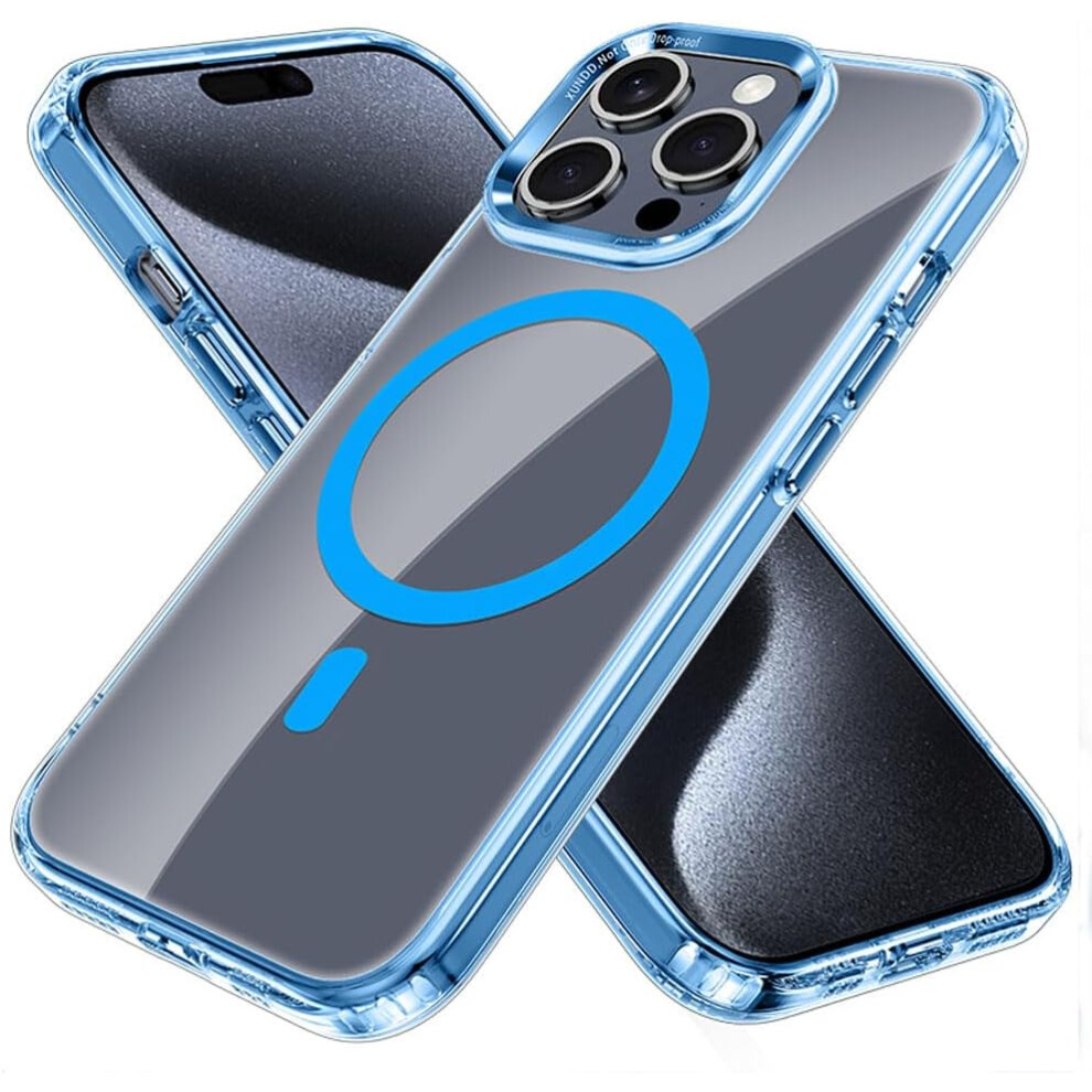 Techgear [Mag Fusion] Shockproof, Anti-Scratch, Slim & Light, Gel Bumper & Clear Hard Back Compatible With Magsafe Case Cover For Iphone 15 Pro Max 6.7"