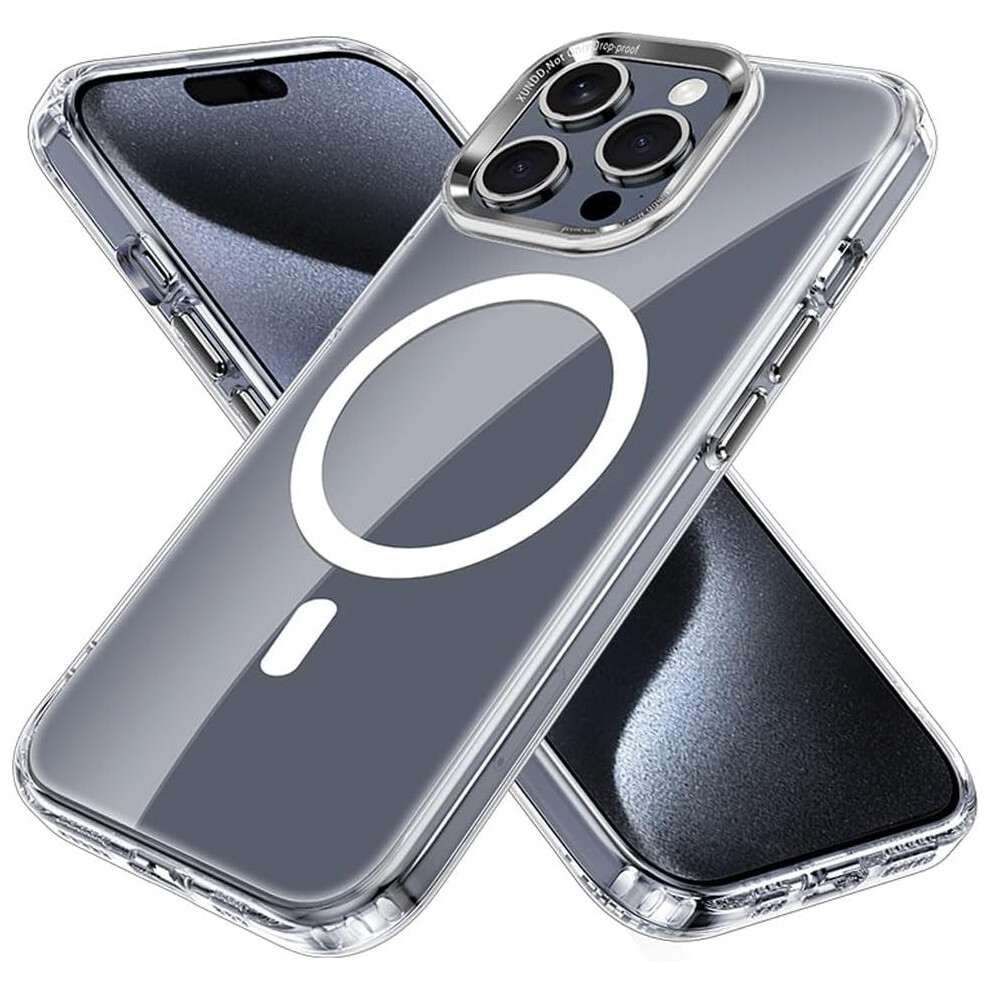 Techgear [Mag Fusion] Shockproof, Anti-Scratch, Slim & Light, Gel Bumper & Clear Hard Back Compatible With Magsafe Case Cover For Iphone 15 Pro 6.1"
