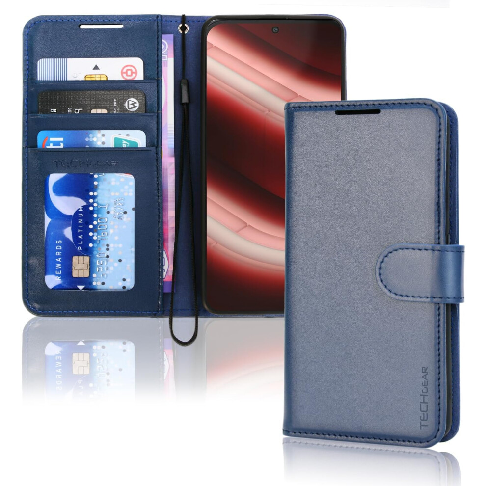 [Leather Wallet Case] Protective Cover with Cash & Card Holder, Stand and Wrist Strap For Nothing Phone 2a