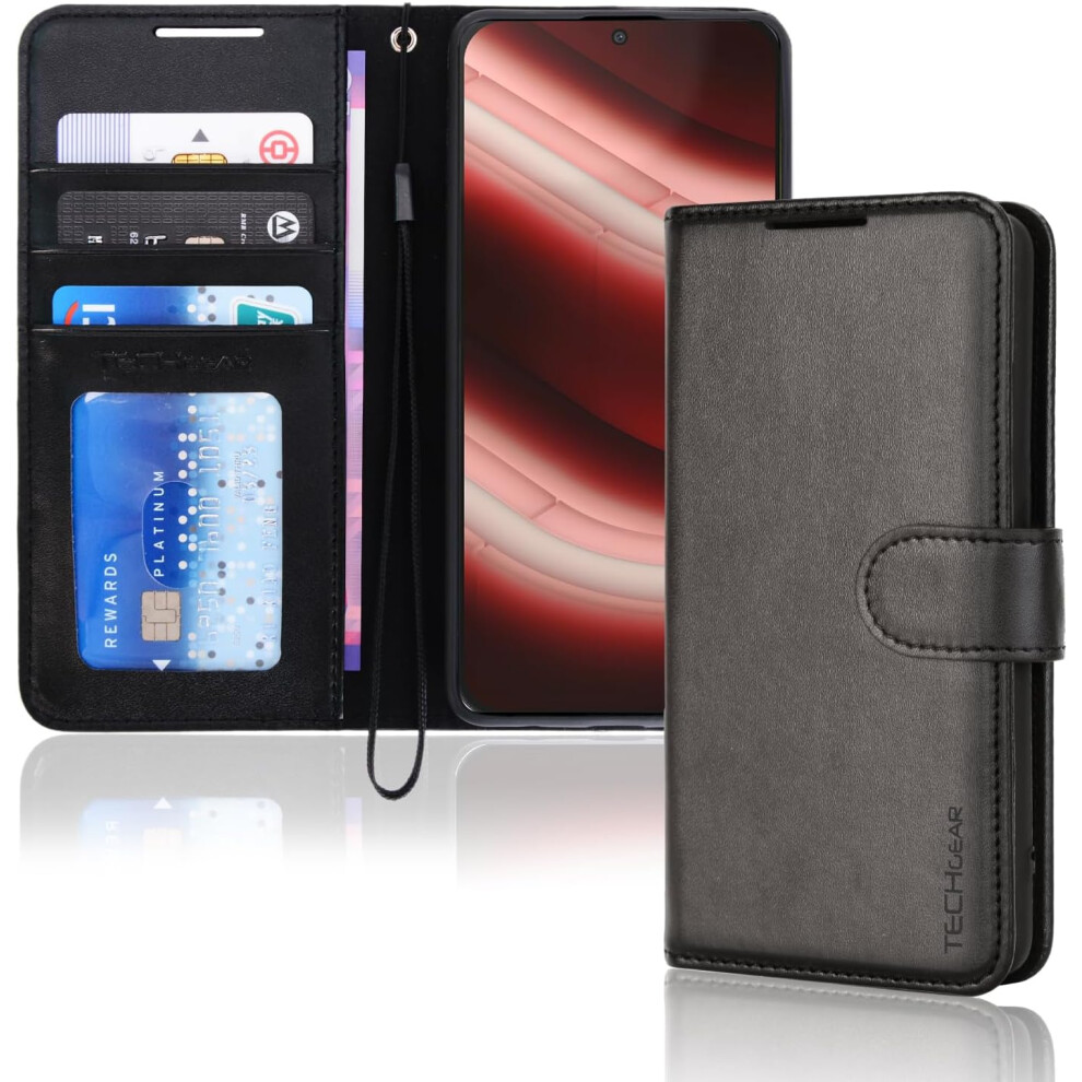 [Leather Wallet Case] Protective Cover with Cash & Card Holder, Stand and Wrist Strap For Nothing Phone 2a