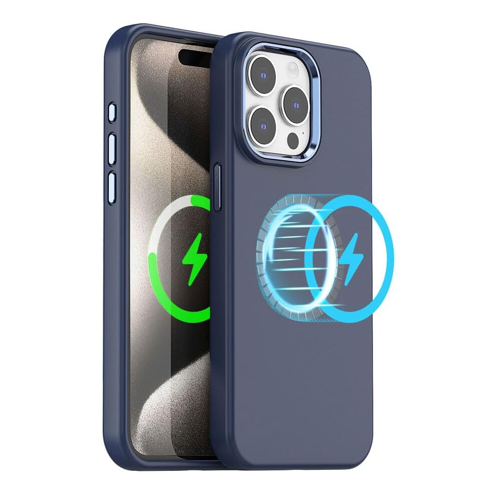 Techgear Iphone 15 Pro Magnetic Silicone Case, Premium Liquid Silicone Anti-Scratch Compatible With Magsafe Soft Gel Rubber, Microfibre Lining Shockpr