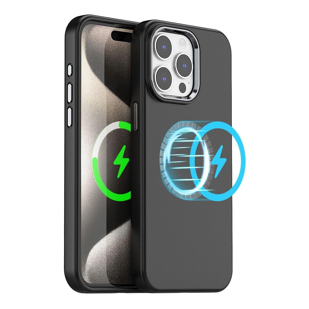 Techgear Iphone 15 Pro Magnetic Silicone Case, Premium Liquid Silicone Anti-Scratch Compatible With Magsafe Soft Gel Rubber, Microfibre Lining Shockpr