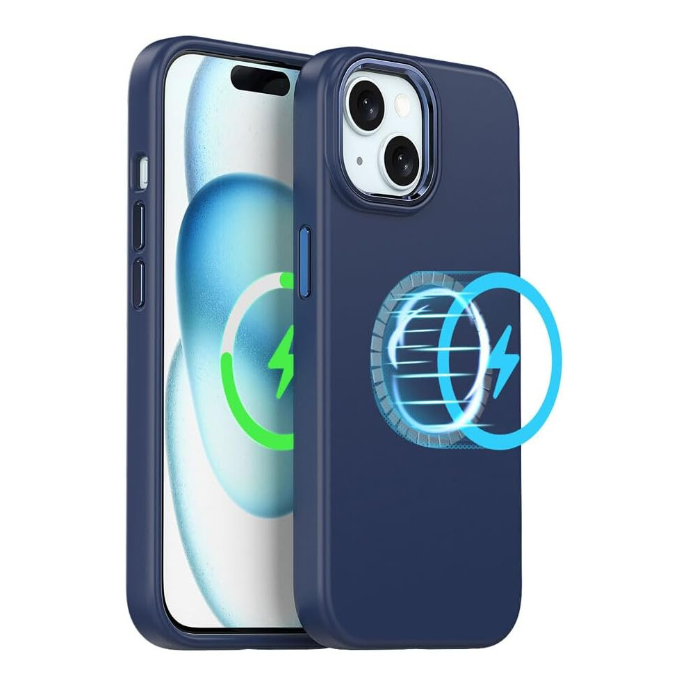 Techgear Iphone 15 Magnetic Silicone Case, Premium Liquid Silicone Anti-Scratch Compatible With Magsafe Soft Gel Rubber, Microfibre Lining Shockproof