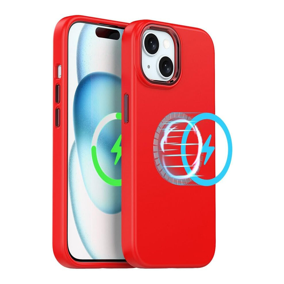 Techgear Iphone 15 Plus Magnetic Silicone Case, Premium Liquid Silicone Anti-Scratch Compatible With Magsafe Soft Gel Rubber, Microfibre Lining Shockp