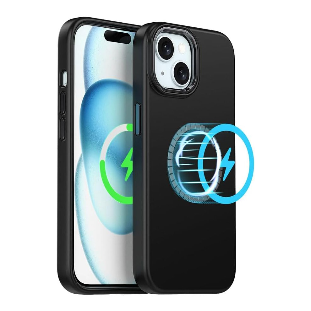 Techgear Iphone 15 Plus Magnetic Silicone Case, Premium Liquid Silicone Anti-Scratch Compatible With Magsafe Soft Gel Rubber, Microfibre Lining Shockp