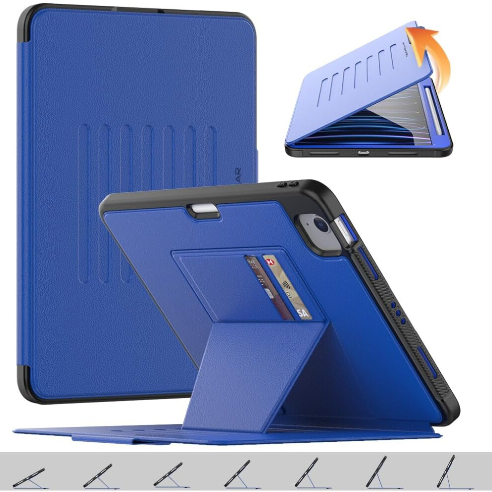 [Enduro Case] Tough Strong Magnetic & Flip Case [Auto Sleep/Wake] Cover with Multi-Angle Stand & Card Slot For Apple iPad Air 10.9", iPad Pro 11"