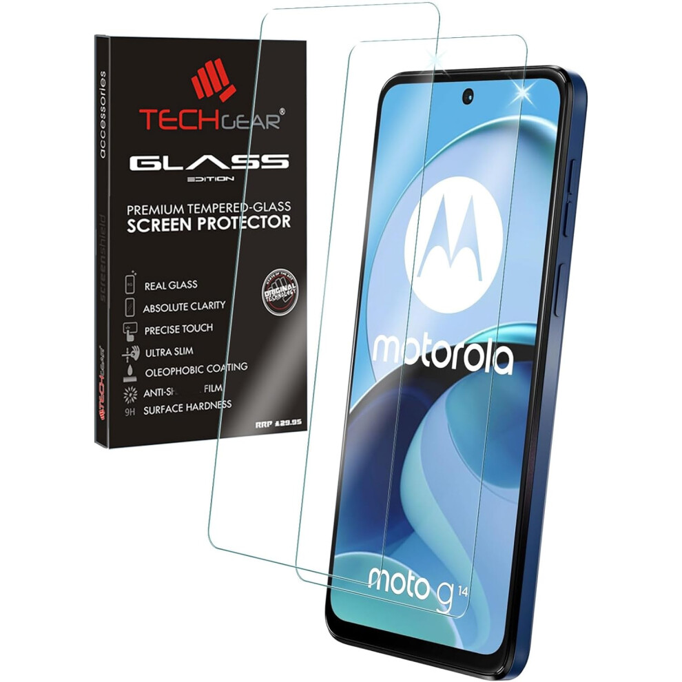 [2 Pack] Motorola Moto G14 Tempered Glass Screen Protectors