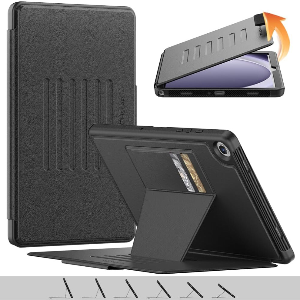 [Enduro Case] Tough Strong Magnetic & Flip Case [Auto Sleep/Wake] Cover with Multi-Angle Stand & Card Slot For Samsung Tab A9 Plus 11" (SM-X210/X215)