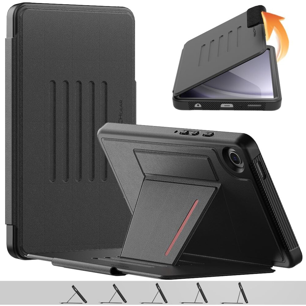 [Enduro Case] Tough Strong Magnetic & Flip Case [Auto Sleep/Wake] Cover with Multi-Angle Stand & Card Slot For Samsung Tab A9 8.7" (SM-X110 / X115)