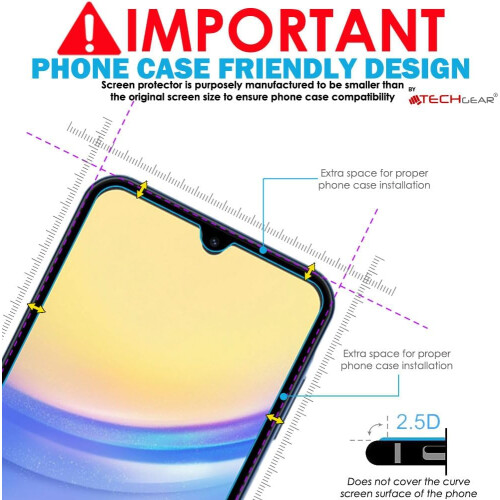 Techgear [2 Pack] Samsung Galaxy A15 5G Tempered Glass Screen Protectors 2