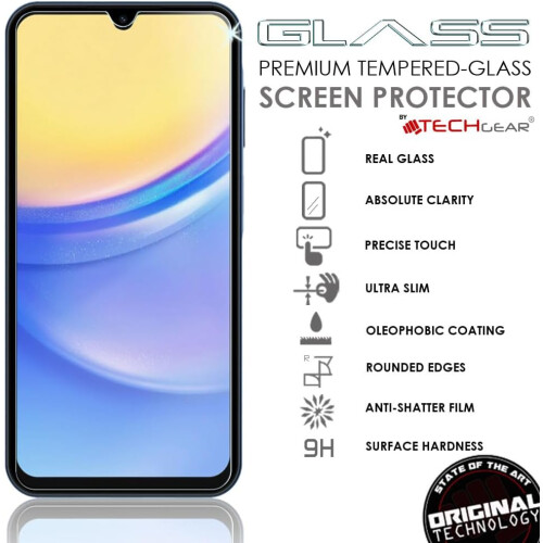 Techgear [2 Pack] Samsung Galaxy A15 5G Tempered Glass Screen Protectors 1